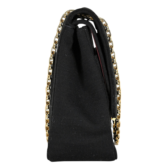 Chanel Matelasse Mark Black W Chain Flap Shoulder Coco Bag Jersey - Picture 1 of 12